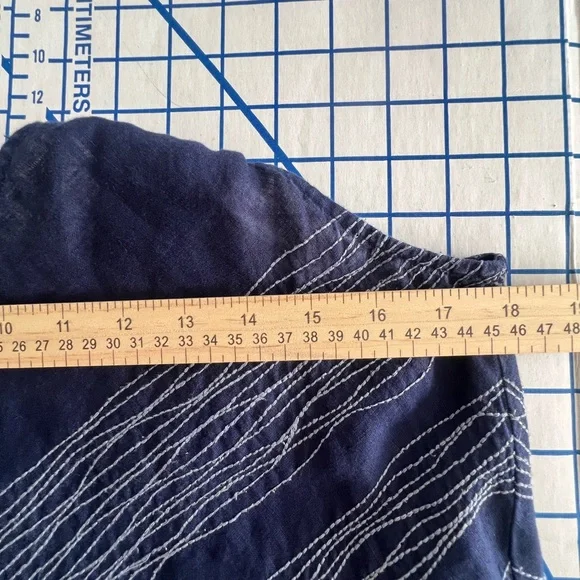 EILEEN FISHER MIDNIGHT HANDKERCHIEF 100% IRISH LINEN DRESS SZ SMALL LINED EUC - Picture 12 of 14